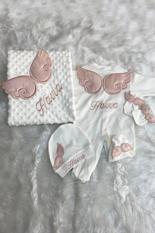 Personalized Name Embroidered Baby Bundle: Luxury Cotton Baby Outfit Set