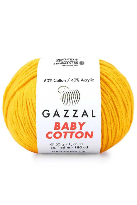 Gazzal Baby Cotton Ball Hand Knitting Yarn - 50g, 165m, Soft Cotton-Acrylic Blend for Creative Crochet & DIY Projects, Turkish Quality