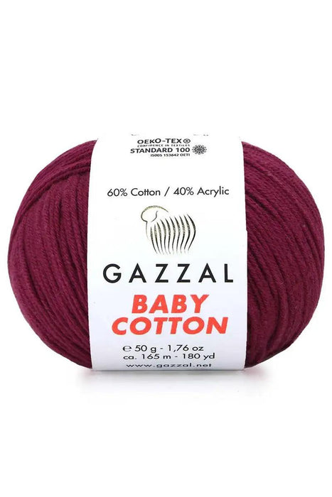 Gazzal Baby Cotton Ball Hand Knitting Yarn - 50g, 165m, Soft Cotton-Acrylic Blend for Creative Crochet & DIY Projects, Turkish Quality