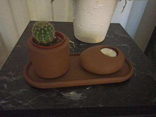 Nordic Harmony: Artisan Ceramic Candle Holder with Dried Floral Centerpiece for Modern Homes