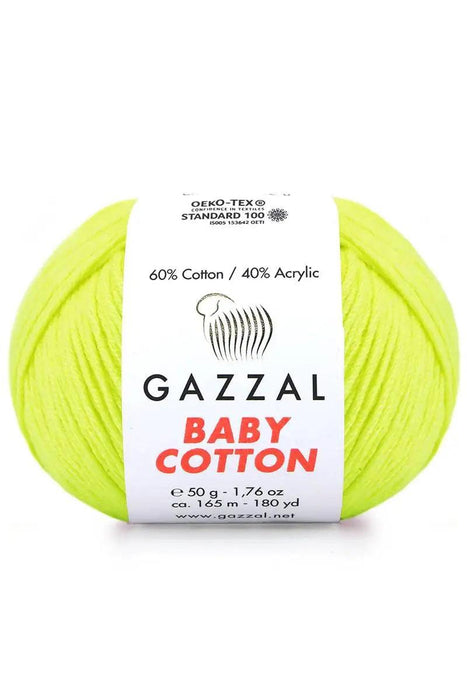 Gazzal Baby Cotton Ball Hand Knitting Yarn - 50g, 165m, Soft Cotton-Acrylic Blend for Creative Crochet & DIY Projects, Turkish Quality
