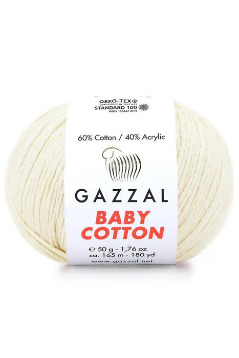 Gazzal Baby Cotton Ball Hand Knitting Yarn - 50g, 165m, Soft Cotton-Acrylic Blend for Creative Crochet & DIY Projects, Turkish Quality