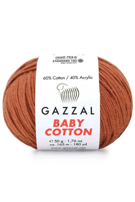 Gazzal Baby Cotton Ball Hand Knitting Yarn - 50g, 165m, Soft Cotton-Acrylic Blend for Creative Crochet & DIY Projects, Turkish Quality
