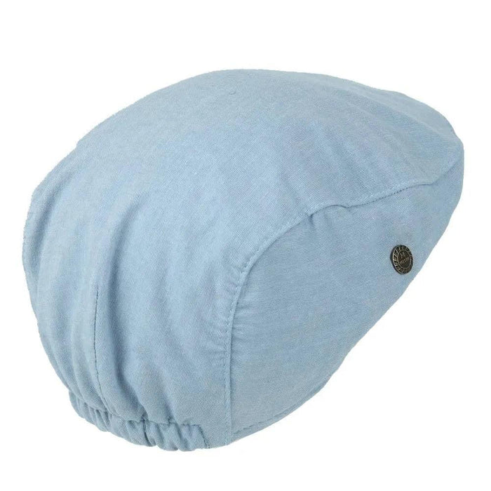 Men's Stylish Summer Linen Cabbie Cap - Breathable Flat Golf Hat with Elastic Fit