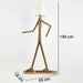 Creative Walnut Corner Floor Lamp with Human Figure Accent