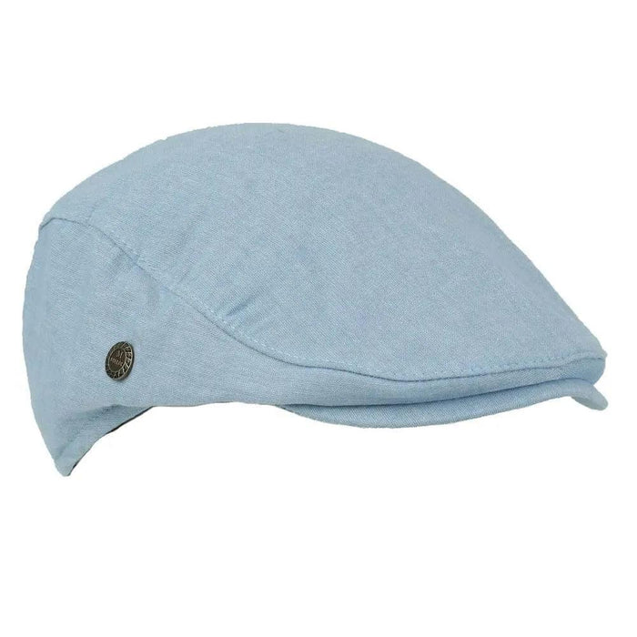 Men's Stylish Summer Linen Cabbie Cap - Breathable Flat Golf Hat with Elastic Fit