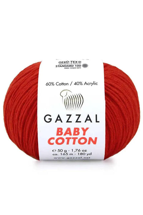 Gazzal Baby Cotton Ball Hand Knitting Yarn - 50g, 165m, Soft Cotton-Acrylic Blend for Creative Crochet & DIY Projects, Turkish Quality