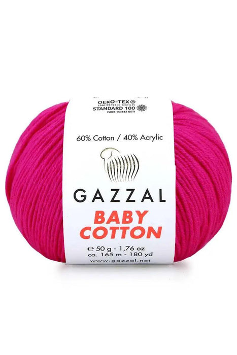Gazzal Baby Cotton Ball Hand Knitting Yarn - 50g, 165m, Soft Cotton-Acrylic Blend for Creative Crochet & DIY Projects, Turkish Quality