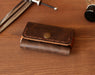 Vintage Handcrafted Leather Card Wallet - Timeless Mini Purse for Elegant Organization