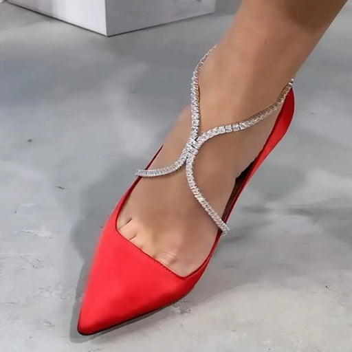 Sparkling Rhinestone High Heel Anklet for Fashion-forward Ladies