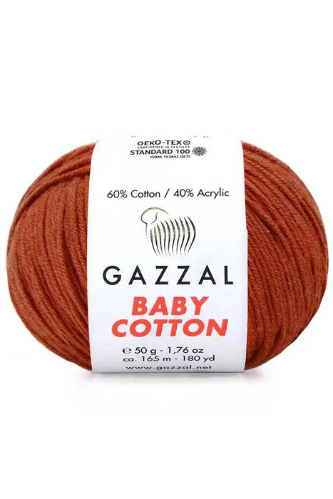 Gazzal Baby Cotton Ball Hand Knitting Yarn - 50g, 165m, Soft Cotton-Acrylic Blend for Creative Crochet & DIY Projects, Turkish Quality