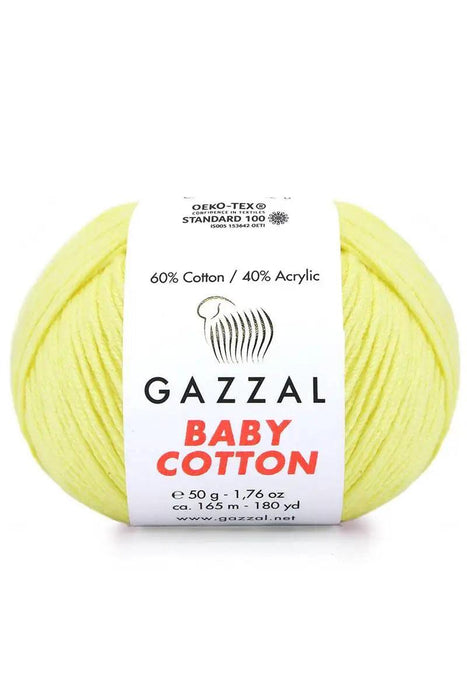 Gazzal Baby Cotton Ball Hand Knitting Yarn - 50g, 165m, Soft Cotton-Acrylic Blend for Creative Crochet & DIY Projects, Turkish Quality