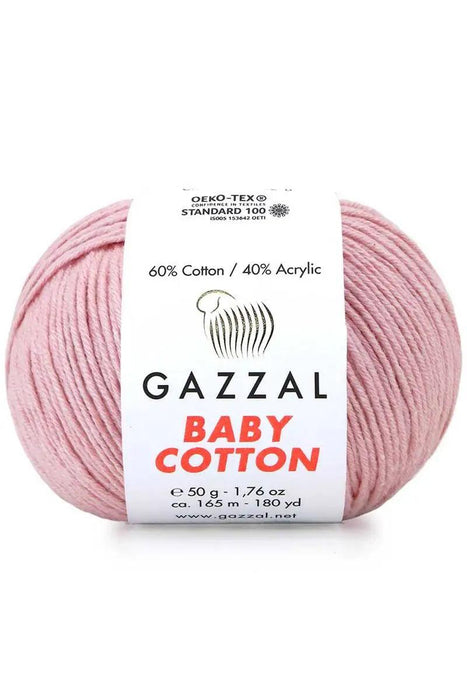 Gazzal Baby Cotton Ball Hand Knitting Yarn - 50g, 165m, Soft Cotton-Acrylic Blend for Creative Crochet & DIY Projects, Turkish Quality
