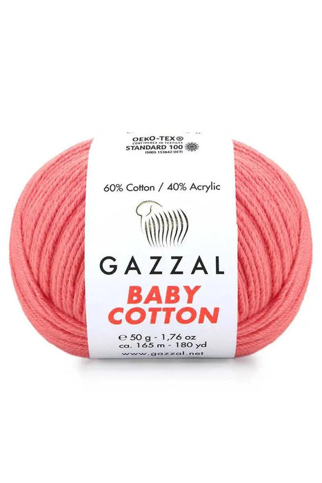 Gazzal Baby Cotton Ball Hand Knitting Yarn - 50g, 165m, Soft Cotton-Acrylic Blend for Creative Crochet & DIY Projects, Turkish Quality