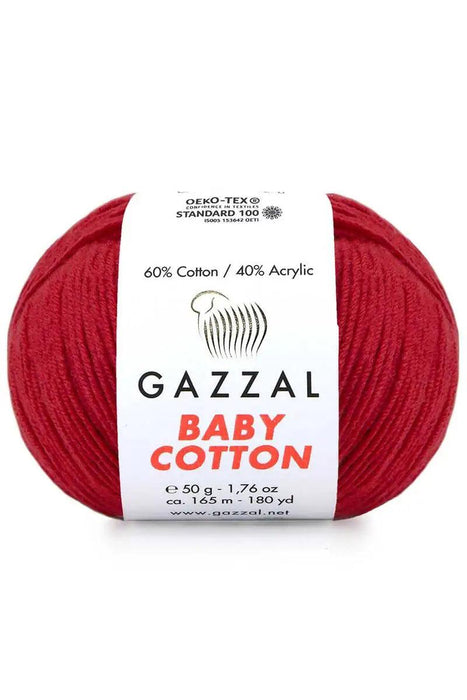 Gazzal Baby Cotton Ball Hand Knitting Yarn - 50g, 165m, Soft Cotton-Acrylic Blend for Creative Crochet & DIY Projects, Turkish Quality
