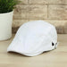 Men's Premium Linen Summer Flat Cap - Adjustable Breathable Cabbie Hat with Cotton Comfort