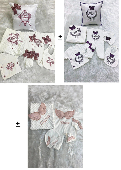 Personalized Luxury Cotton Baby Outfit Collection with Custom Embroidery