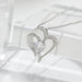 Personalized Heart-Shaped Zircon Love Necklace with Rhinestones