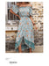 Vintage Blue Floral One-Shoulder Dress with Petal Sleeve for Elegant Summer Events