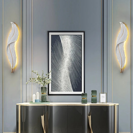 Feather Glow Acrylic Resin Wall Light - Modern Elegance for Your Space