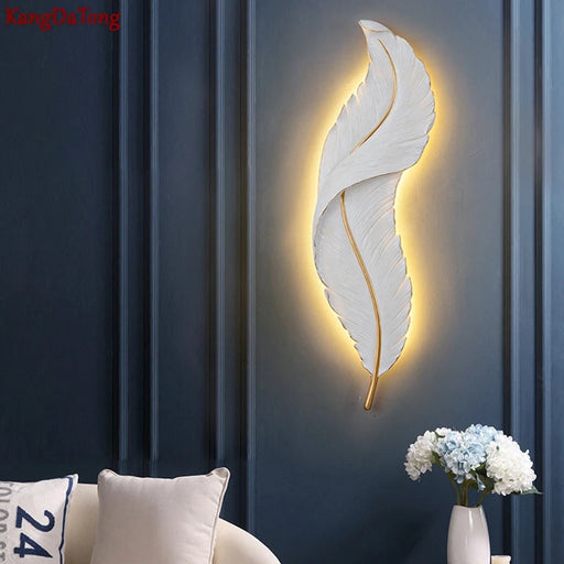 Feather Glow Acrylic Resin Wall Light - Modern Elegance for Your Space