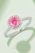 Radiant Pink Diamond Halo Ring - Sterling Silver Elegance