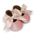 Adorable Baby Girl Crib Shoes with Butterfly Knot - Non-slip Soft Cotton Rubber First Walkers