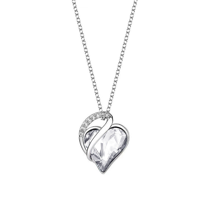 Geometric Heart Pendant Necklace in 925 Silver for Women – Perfect Gift for Valentine's Day and Mother's Day