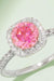 Radiant Pink Diamond Halo Ring with Lab-Created Moissanite in Sterling Silver