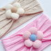 Flower-Embellished Nylon Hairband for Girls - Soft Elastic Turban Headwear for Newborns and Kids