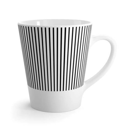 Modern Striped Ceramic Latte Mug with Elegant Sublimated Design