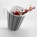 Chic Monochrome Latte Cup with Contemporary Stripes
