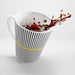 Elegant Black and White Ceramic Latte Mug with Contemporary Wave Design