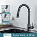 Modern Touchless Black Stainless Steel Kitchen Faucet with Dual Spray Options