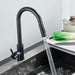 Modern Touchless Black Stainless Steel Kitchen Faucet with Dual Spray Options