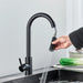 Modern Touchless Black Stainless Steel Kitchen Faucet with Dual Spray Options