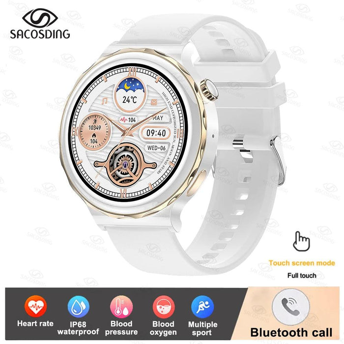 Chic Bluetooth Smartwatch for Women's Wellness with Tailored Features