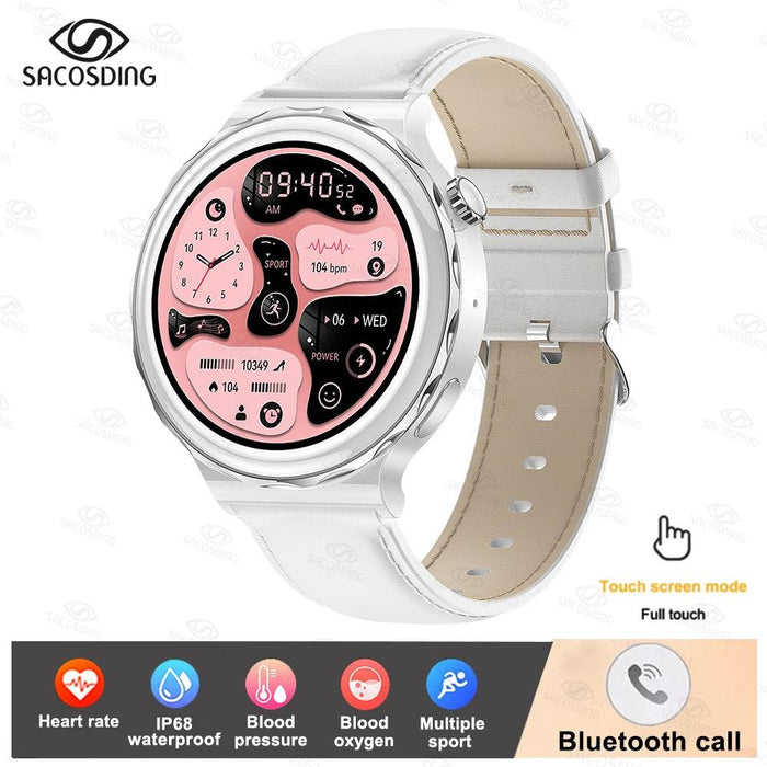 Chic Bluetooth Smartwatch for Women's Wellness with Tailored Features