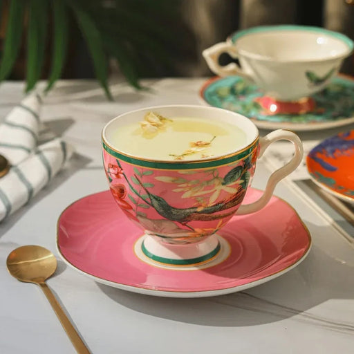 European Butterfly Elegance Porcelain Tea Set with British Flair