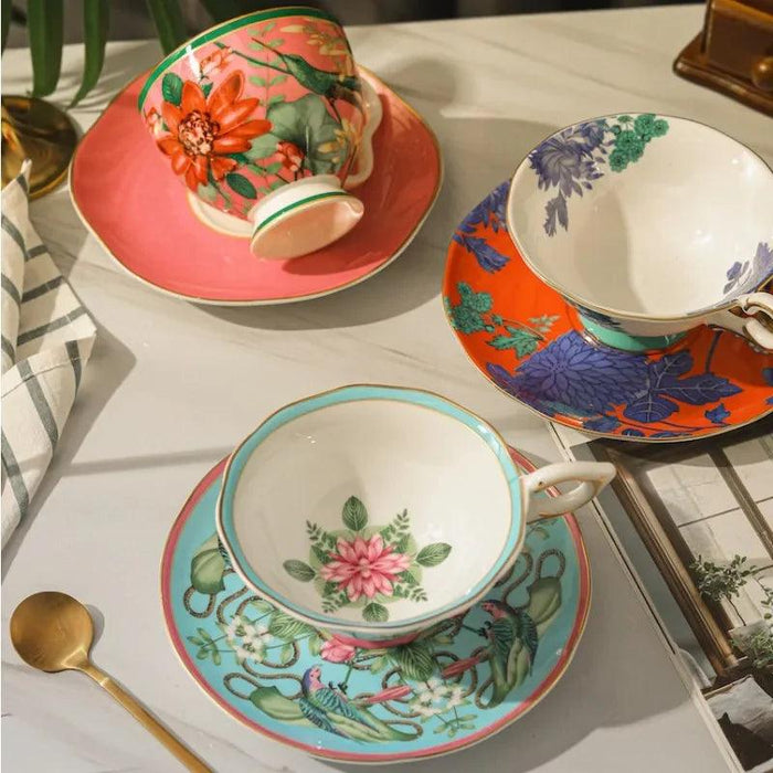 European Butterfly Charm Porcelain Tea Set with British Sophistication