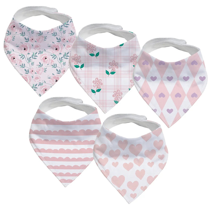 Organic Cotton Triangle Bibs Set for Newborns - Adorable Animal Designs for Feeding and Drooling