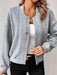 Chic Cable-Knit Snap Front Cardigan - Essential Winter Layer