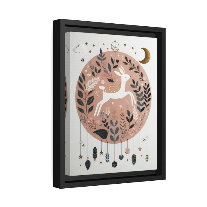 Whimsical Cartoon Art on Eco-Friendly Matte Canvas - Sustainable Black Pine Frame