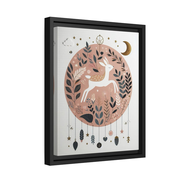 Whimsical Cartoon Art on Eco-Friendly Matte Canvas - Sustainable Black Pine Frame