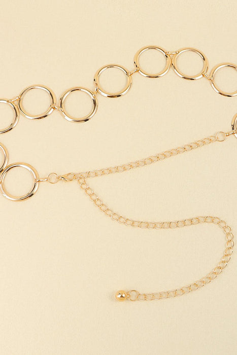 Elegant Circle Ring Chain Belt: Premium Ferroalloy Fashion Accessory