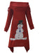 Snowflake Sparkle Drawstring Dress - Women's Holiday Style