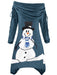 Snowman Paradise Drawstring Dress - Women's Cozy Winter Style