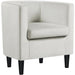 Beige Velvet Barrel Accent Armchair - Elegant Home Furnishing Piece