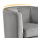 Beige Velvet Barrel Accent Armchair - Elegant Home Furnishing Piece