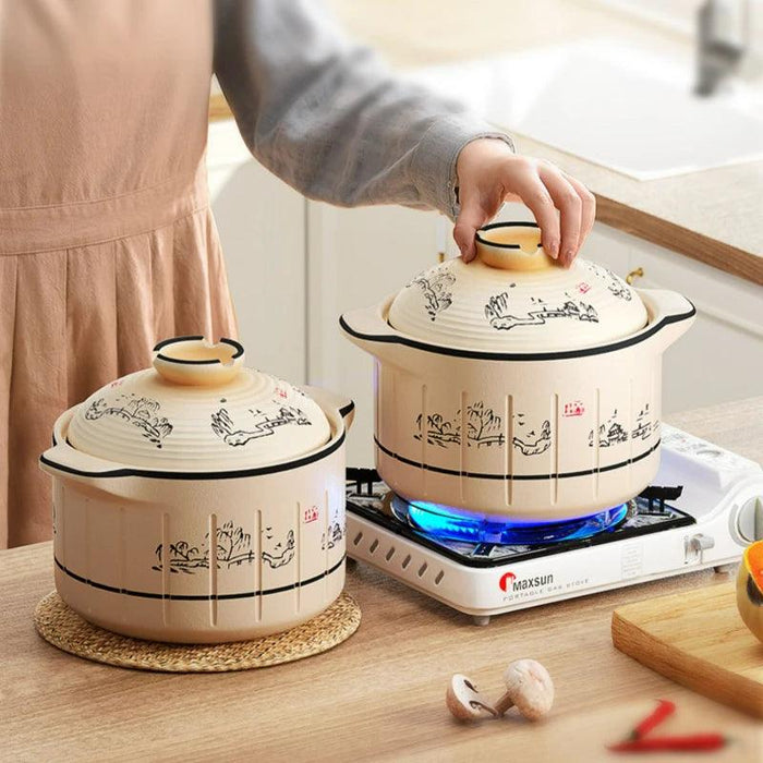 Colorful Ceramic Casserole Set for Gas Stove and Oven - Cooking Pot Ensemble for Culinary Creations